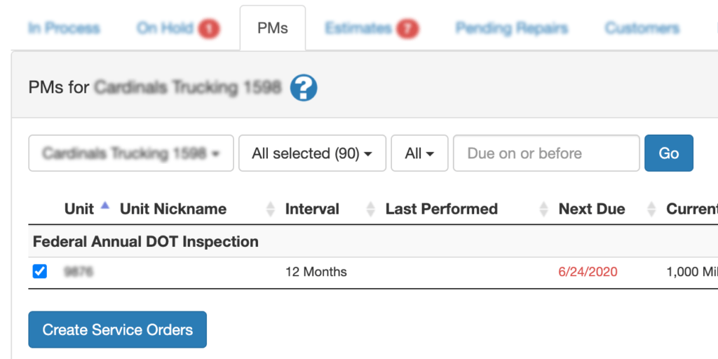 Fullbay's Preventative Maintenance Tracker